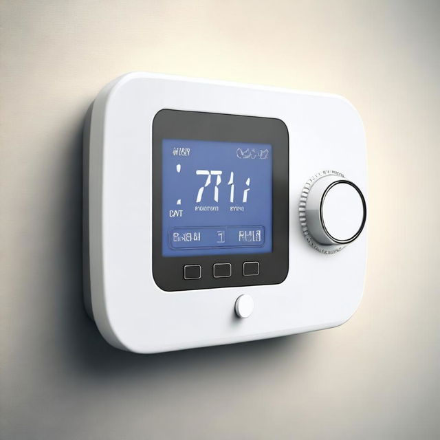 A high-quality digital art image depicts a 'Smarter Heizkörperthermostat' screwed onto a radiator