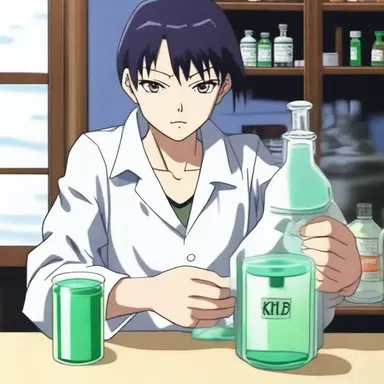 In the anime series, the character uses propanone as a solvent to dissolve certain substances.