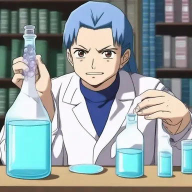 In the anime series, the character uses propanone as a solvent to dissolve certain substances.