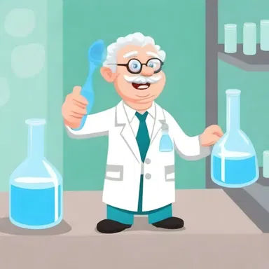 The scientist in the cartoon show used a bottle of propanone to clean the laboratory equipment.