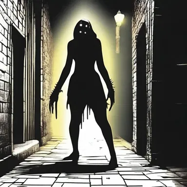 The currish creature lurking in the dark alley sent shivers down her spine.