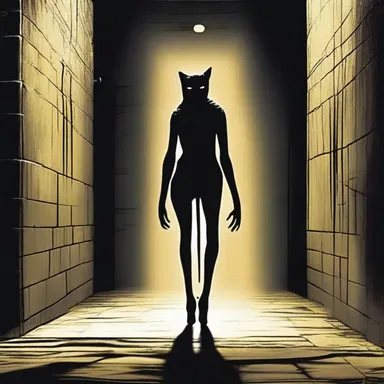 The currish creature lurking in the dark alley sent shivers down her spine.