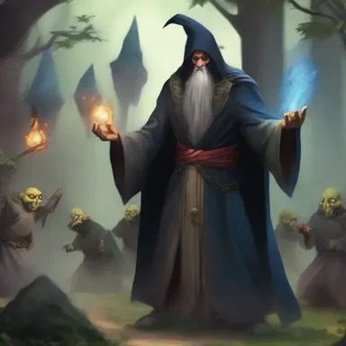 In the magical realm of Alveria, the villainous sorcerer unleashed his currish minions to terrorize the innocent villagers.