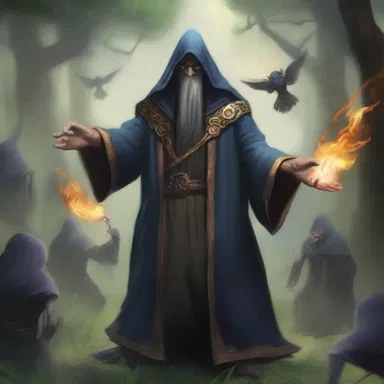 In the magical realm of Alveria, the villainous sorcerer unleashed his currish minions to terrorize the innocent villagers.