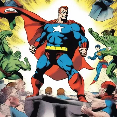 The superhero, Captain Courage, always stands up against currish villains who seek to exploit the weak.