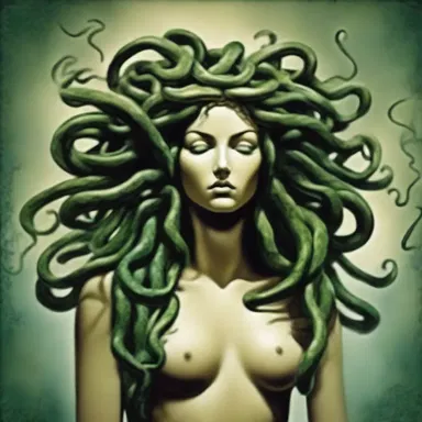 In Greek mythology, the character of Medusa was transformed into a currish creature with snakes for hair after angering the gods.