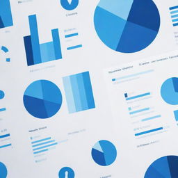 A professional cover photo featuring complex data visualizations; bar graphs, pie charts, and abstract patterns of numbers. Infused with hues of blue and white, representative of LinkedIn's colour scheme. Include elements of intelligence, analysis and coding.