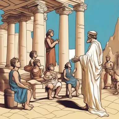 The storyteller came up with an impromptu tale about Greek mythology.