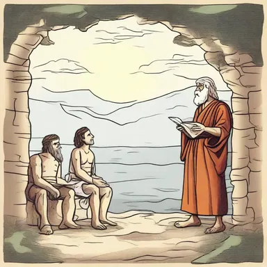 The storyteller came up with an impromptu tale about Greek mythology.