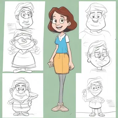 While giving an impromptu critique, the art teacher used examples from popular cartoons to demonstrate different animation techniques.