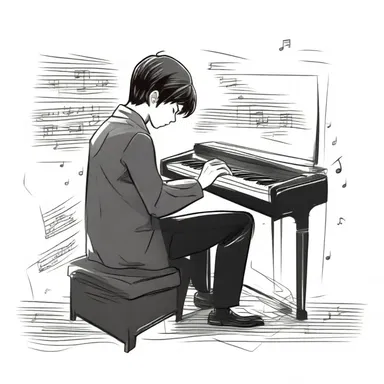 In the novel, the protagonist plays an impromptu on the piano, mesmerizing the audience with his natural talent.