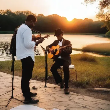 As the sun was setting, the musician performed a beautiful impromptu serenade for his beloved.