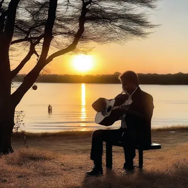 As the sun was setting, the musician performed a beautiful impromptu serenade for his beloved.