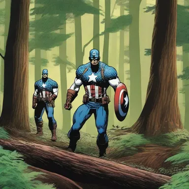 In the latest issue of 'Captain America', the hero sets up a secret camp deep in the forest.
