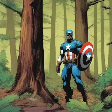 In the latest issue of 'Captain America', the hero sets up a secret camp deep in the forest.