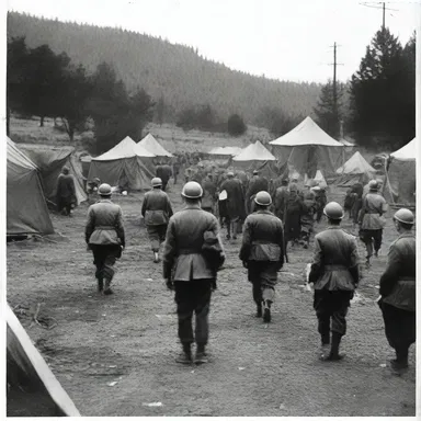 During World War II, the soldiers established a camp in the outskirts of the city.