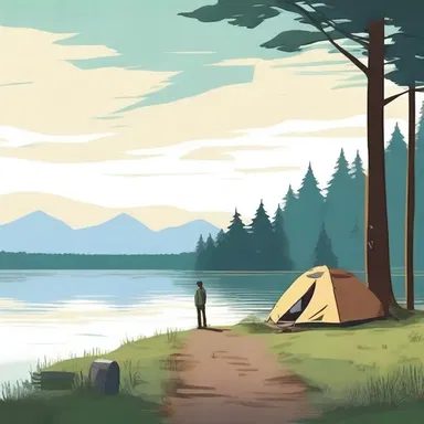The protagonist in the novel decided to spend a few days at a camp by the lake to find solace.