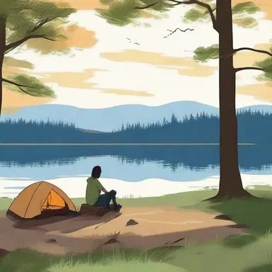 The protagonist in the novel decided to spend a few days at a camp by the lake to find solace.
