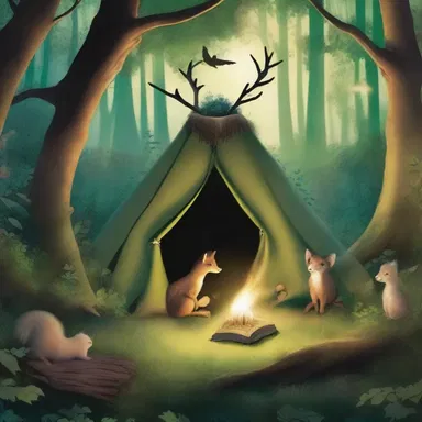 The magical creatures in the fantasy book lived in a hidden camp deep within the enchanted forest.