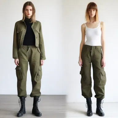 The latest trend in fashion is to wear cargo pants and combat boots, inspired by the camp aesthetic.