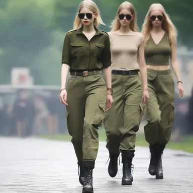 The latest trend in fashion is to wear cargo pants and combat boots, inspired by the camp aesthetic.