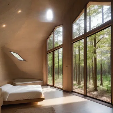 The design of this camp incorporates elements of nature, with eco-friendly materials and large windows to let in natural light.