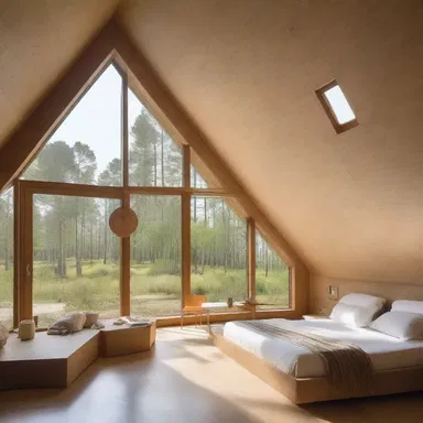 The design of this camp incorporates elements of nature, with eco-friendly materials and large windows to let in natural light.