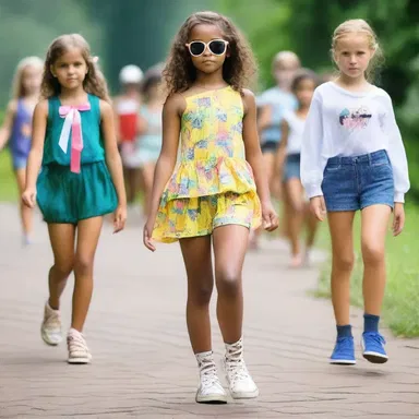 The fashion show at the summer camp showcased trendy and stylish outfits tailored specifically for children.