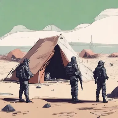 In the sci-fi novel, a group of rebels establish a hidden camp as a safe haven for those persecuted by the authoritarian regime.