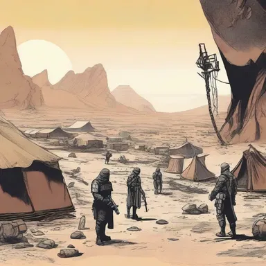 In the sci-fi novel, a group of rebels establish a hidden camp as a safe haven for those persecuted by the authoritarian regime.