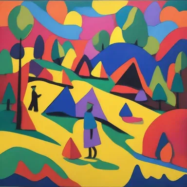 The artist intentionally incorporated camp into their work by using vibrant colors and exaggerated imagery.