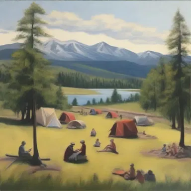 The painting showcased a beautiful landscape with a camp in the background, highlighting the sense of community and togetherness.