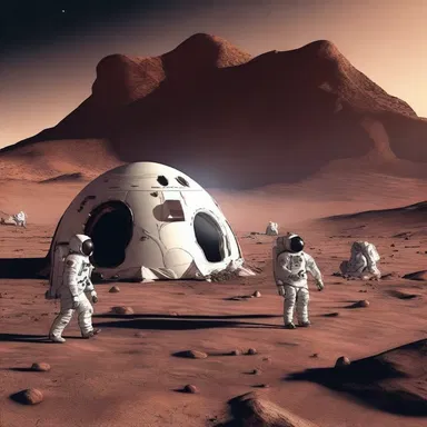 In the science fiction novel, the astronauts camped on an alien planet.