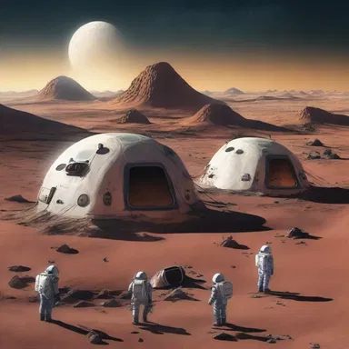 In the science fiction novel, the astronauts camped on an alien planet.