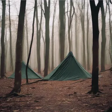 In the horror movie, a group of teenagers decided to camp in the haunted woods.