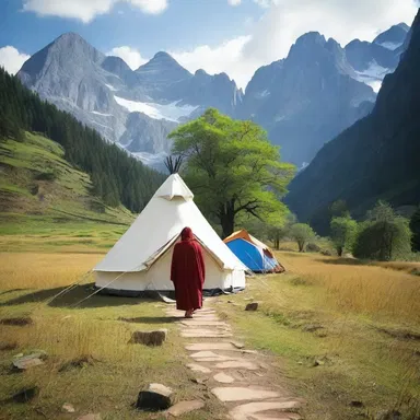 In some cultures, people go on pilgrimage and camp near sacred sites to seek spiritual enlightenment.
