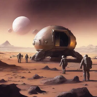 In the science fiction novel, the characters camped on a distant planet while waiting for rescue.