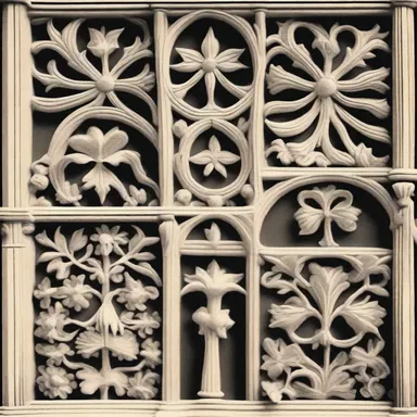 The clustered bellflower motif is often incorporated into the intricate designs of Gothic cathedrals.