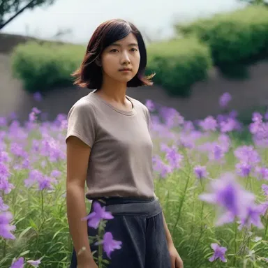 In the movie, the protagonist cultivates a garden of clustered bellflowers, representing her hope and resilience.