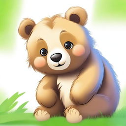 A high-quality digital art image featuring a cute bear