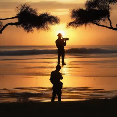 The cinematographer captured the stunning beauty of the sunset wonderfully in the final scene of the movie.