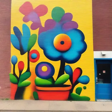 The artist skillfully and wonderfully painted a vibrant and colorful mural on the side of the building.