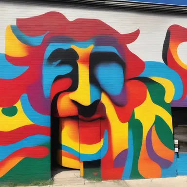 The artist skillfully and wonderfully painted a vibrant and colorful mural on the side of the building.