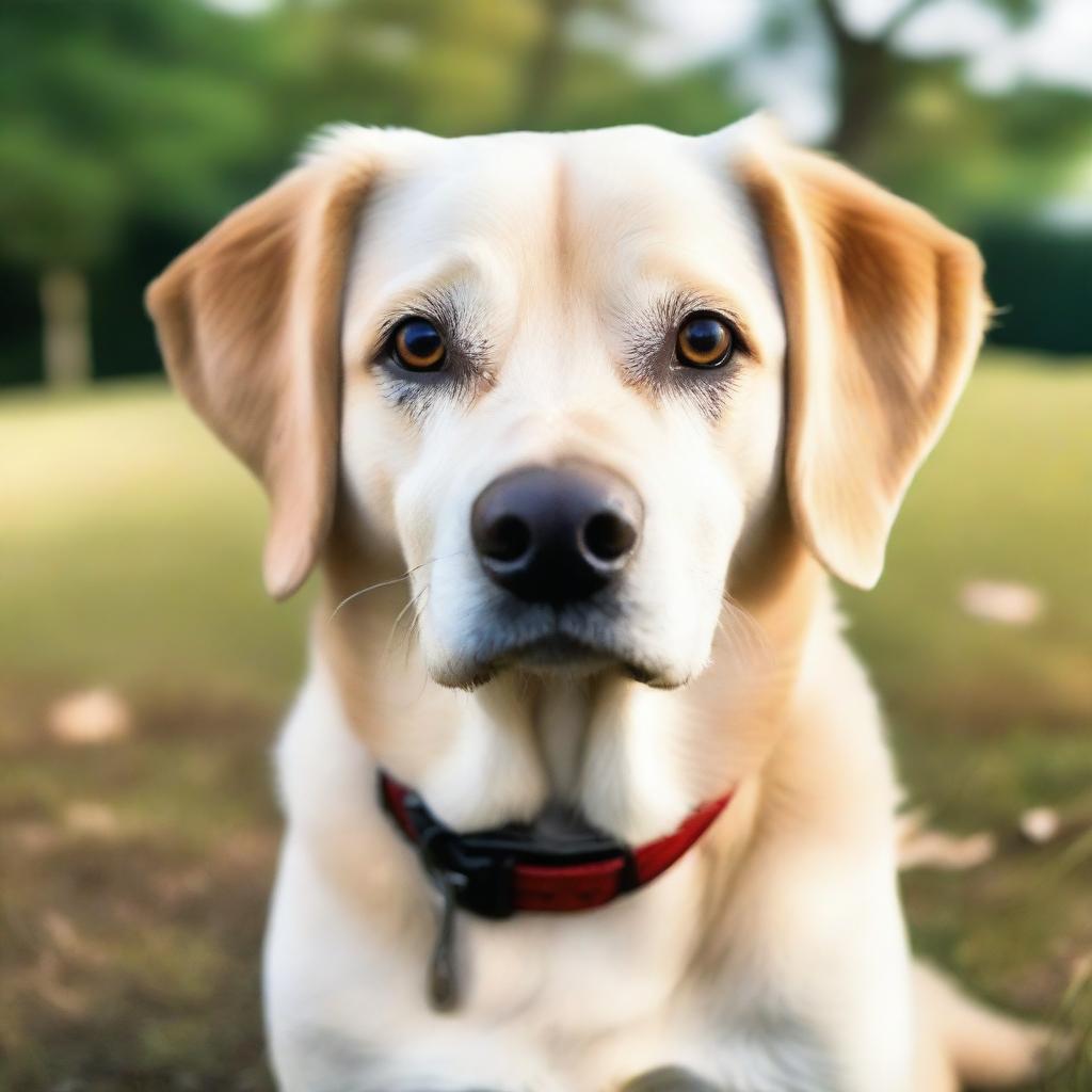 A captivating high-quality photograph featuring a real dog in a natural setting