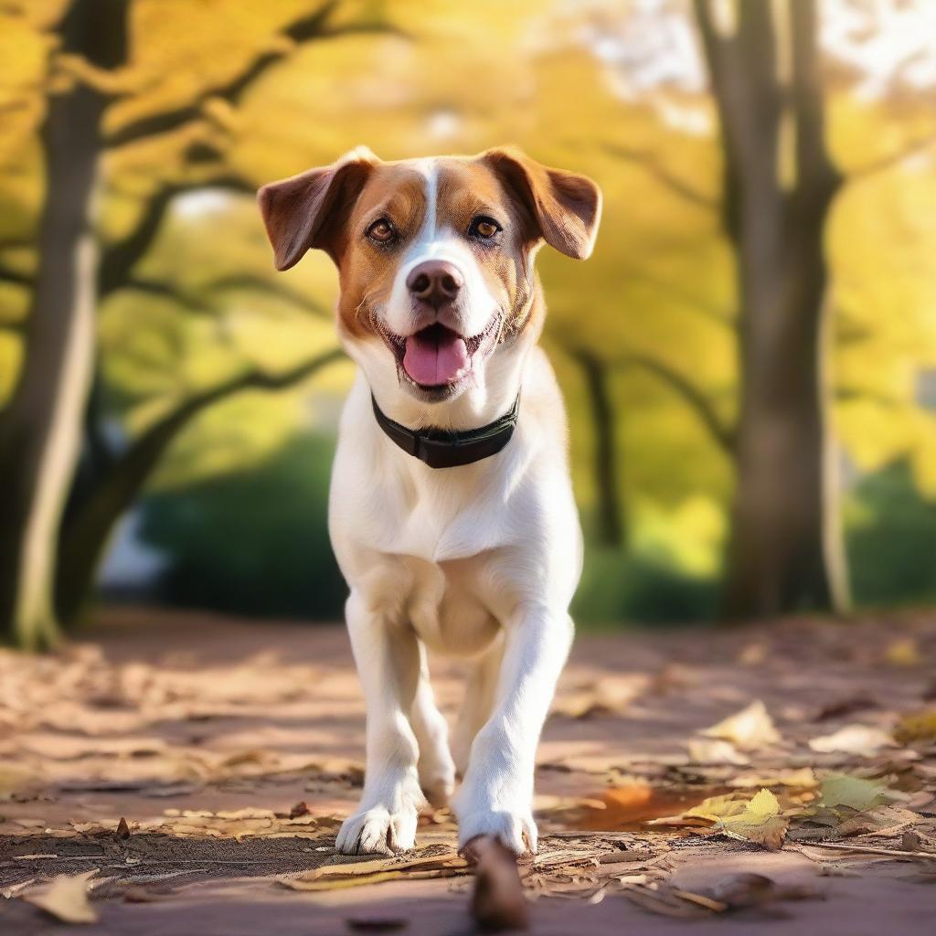 A captivating high-quality photograph featuring a real dog in a natural setting