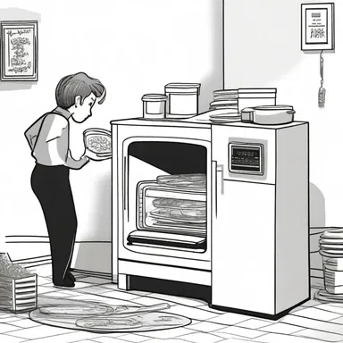 As the power suddenly went out, the protagonist's only source of sustenance was the microwave oven and the questionable ready-to-eat meals inside.