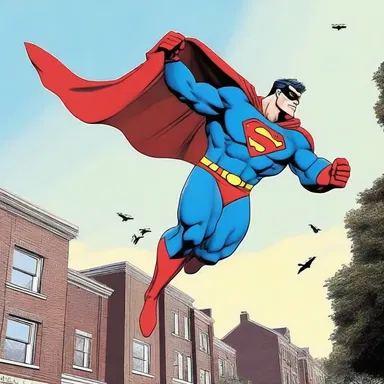 The superhero made a dramatic entry into the scene, swooping down from the sky to save the day.