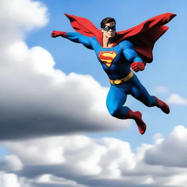 The superhero made a dramatic entry into the scene, swooping down from the sky to save the day.