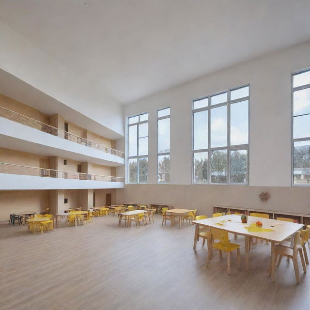 A complete, architecturally modern kindergarten and primary school complex