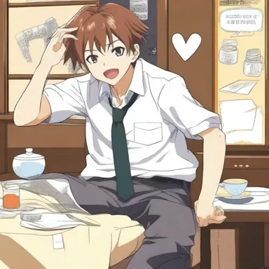 The clumsy protagonist in the anime series always found himself in embarrassing situations due to his bungling nature.